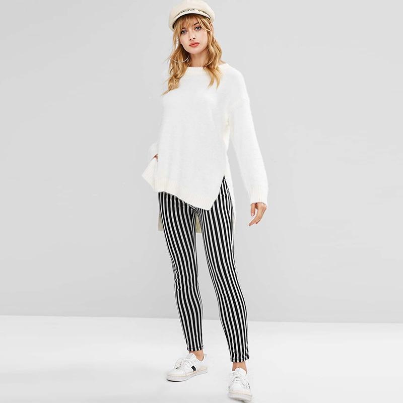 vertical striped trousers