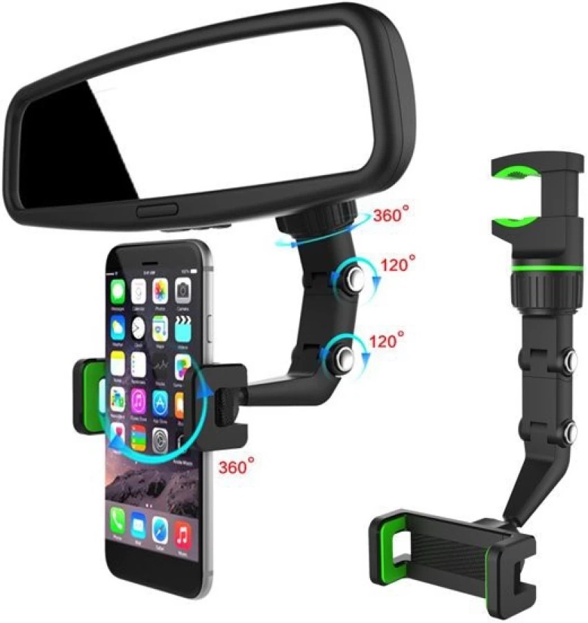 CAR 360 DEGREE REARVIEW MIRROR ROTATING MOBILE HOLDER Universal
