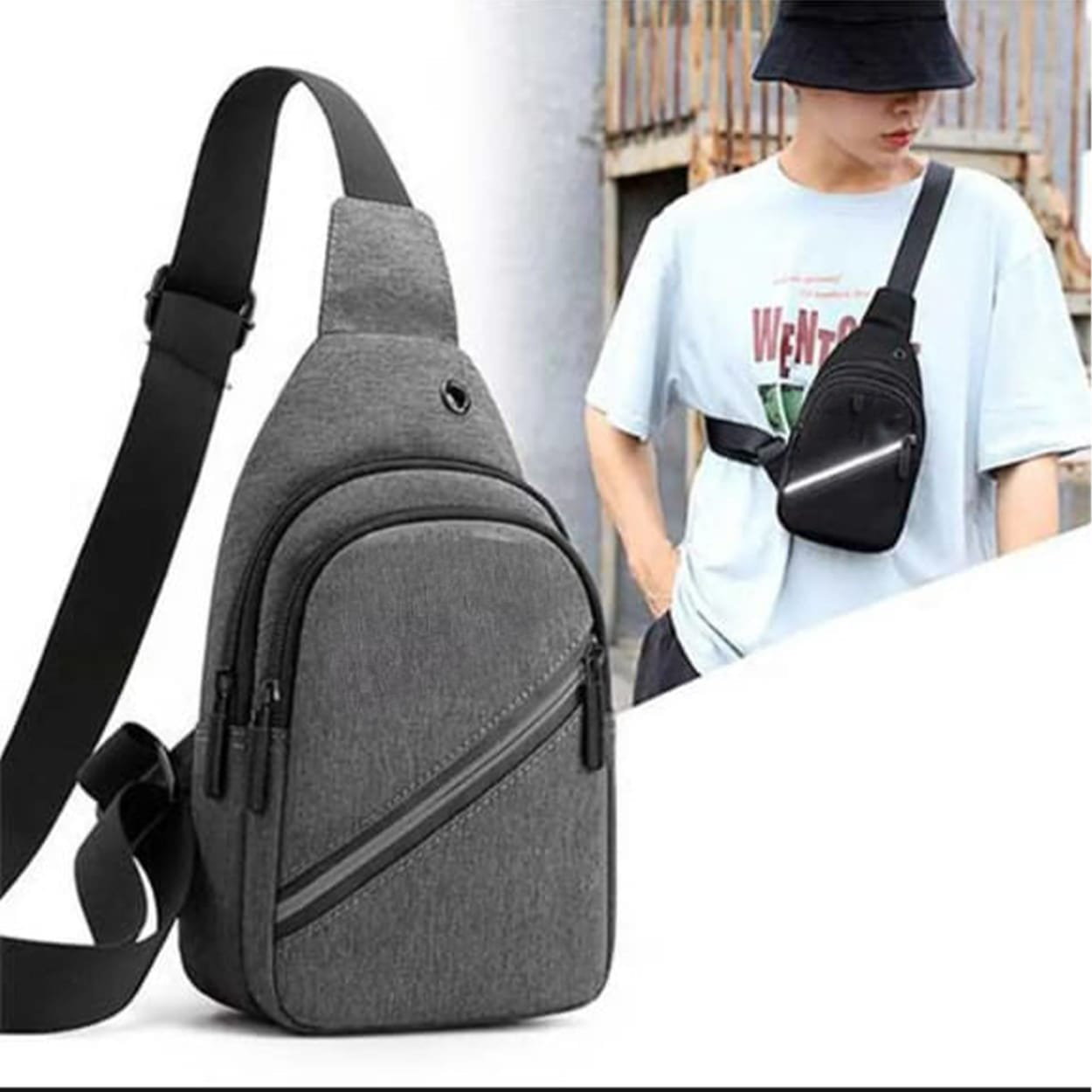 Men Crossbody Pouch Bag Waist Bag Waterproof Men Shoulder Sling Bags Outdoor Trendy Casual Crossbody Bags