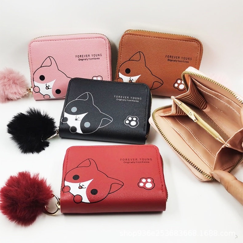 Adorable Cat Design Small Wallet for Girls