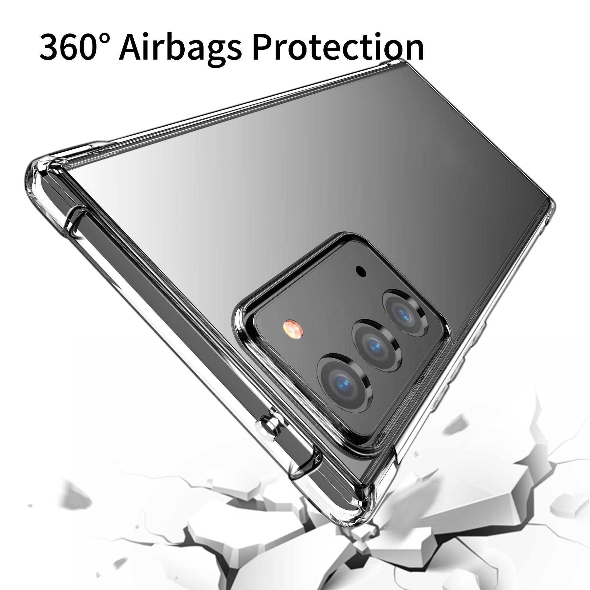 Samsung Galaxy Note 20 Ultra Clear Back Cover Shockproof Soft TPU Case with Camera and Corner Protection
