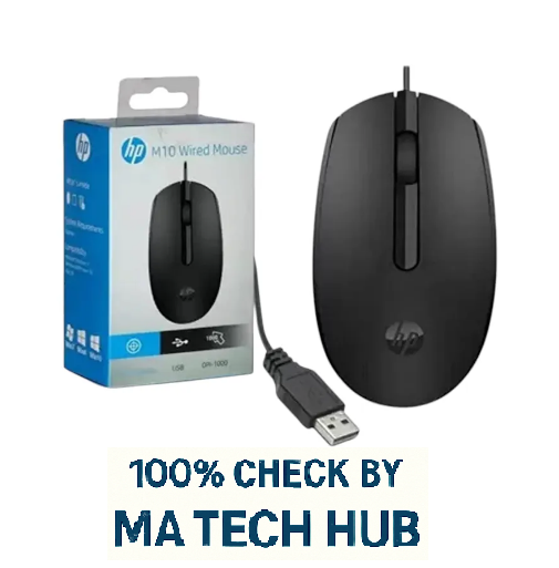 Hp M10 Wired Mouse Comfortable Use For laptop And Computer. Usb Wired Optical Mouse Pc, Laptop, Minecraft PUBG Mobile, Free Fire, High Quality