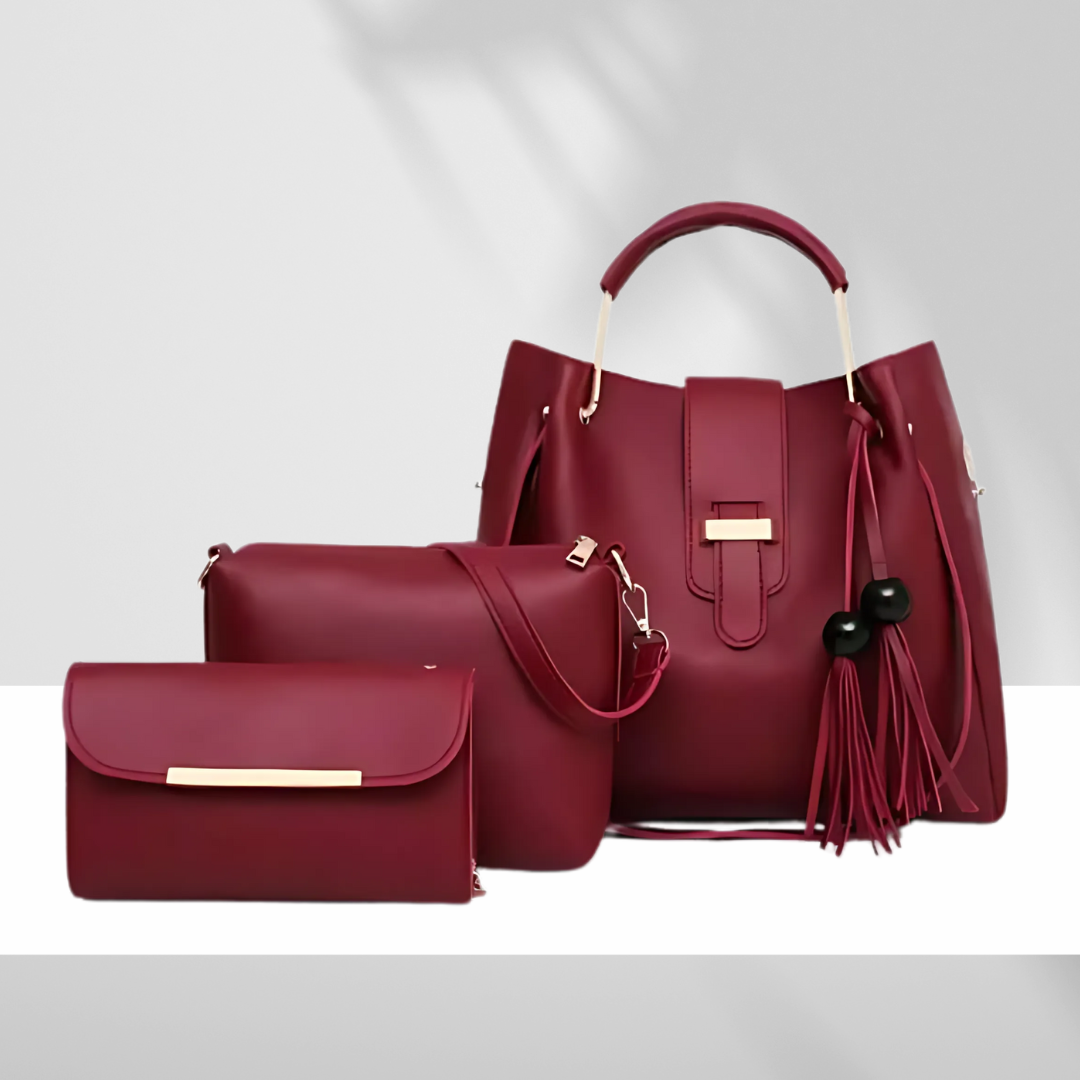 Lyana Alexa 3pcs Dark Maroon, Ladies Handbags, Women Bags, Crossbody Bag for Woman, Travel Bags, Tote Bags, Stylish Gift Bags for girls, Crossbody Fashion Bags, and Shoulder Handbags For Girls