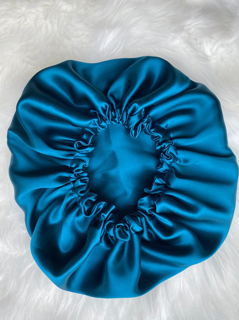 Luxury Silk Satin Sleep Cap with Free Scrunchie, Adjustable Wide Band, Frizz-Free Hair Protection