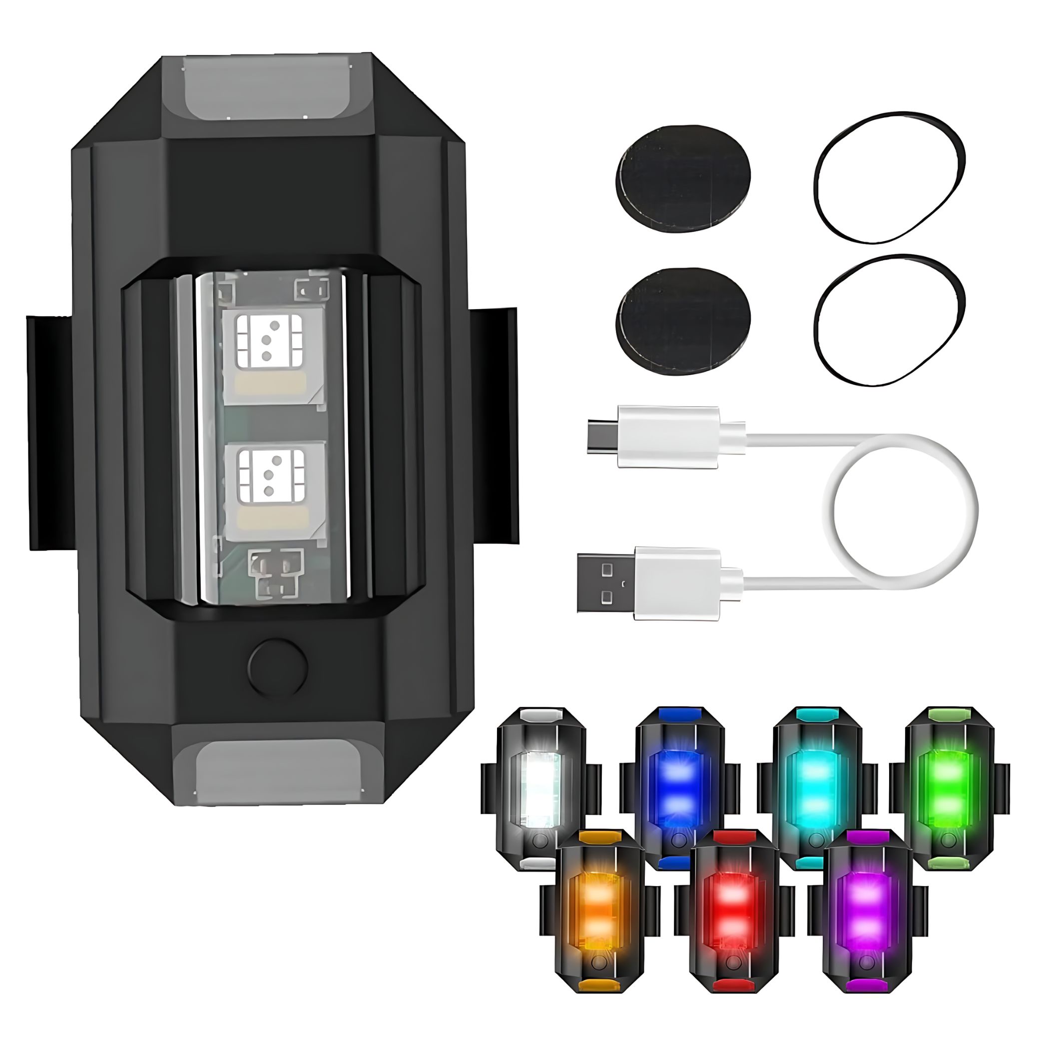 USB Rechargeable LED Bicycle Tail Light – Waterproof Bike Rear Light with 7 Color Modes, Easy Mount, Night Safety Lamp