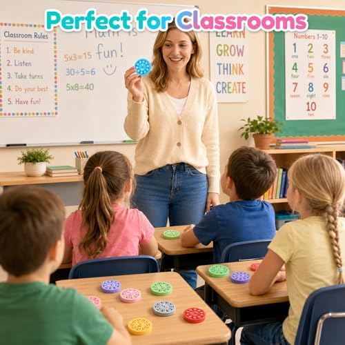 9 Pcs Math Fidget Spinner Set for Kids | Multiplication & Division Educational Toy