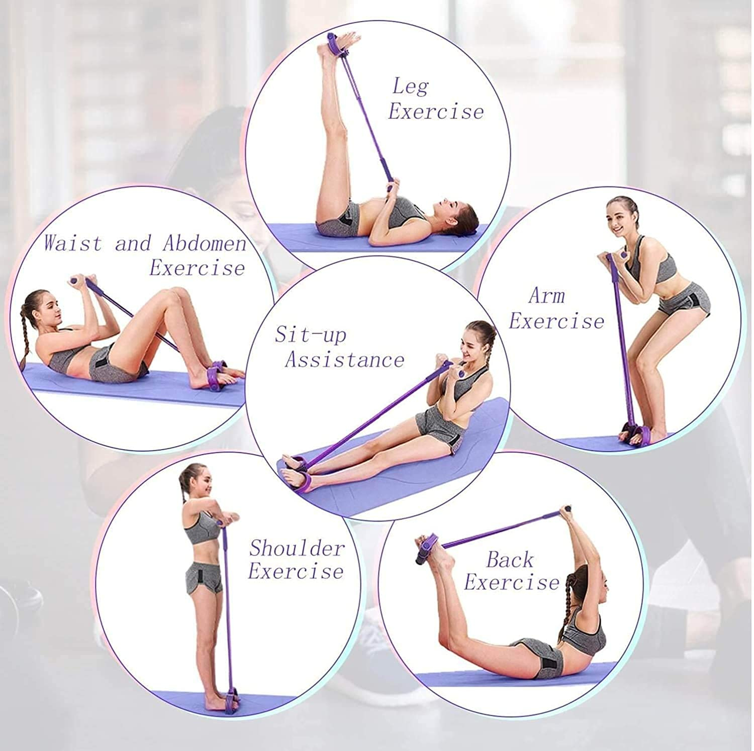 Pull Reducer Resistance Training Bands Tummy Trimmer Bally Fat Burner Body Exerciser Weight Loss Home Gym Home Workout Arm Muscle Builder Double Pull Rope Body Trimmer Pedal Exerciser Yoga Crossfit Exercise Arm Exercise Tummy Body Building Training Unisex