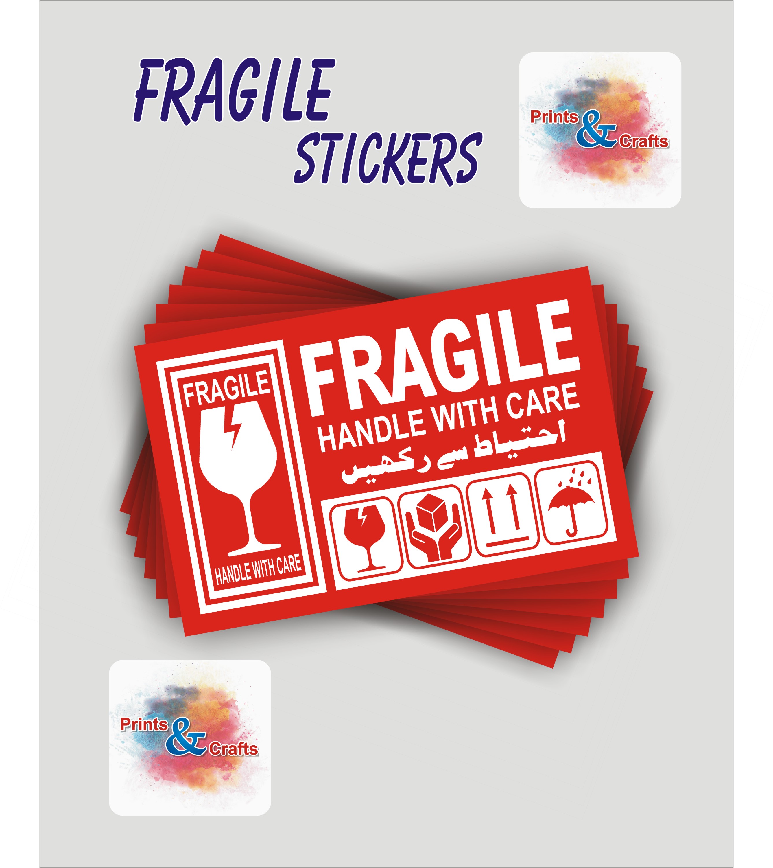 Fragile stickers Handle with care stickers for sensitive product