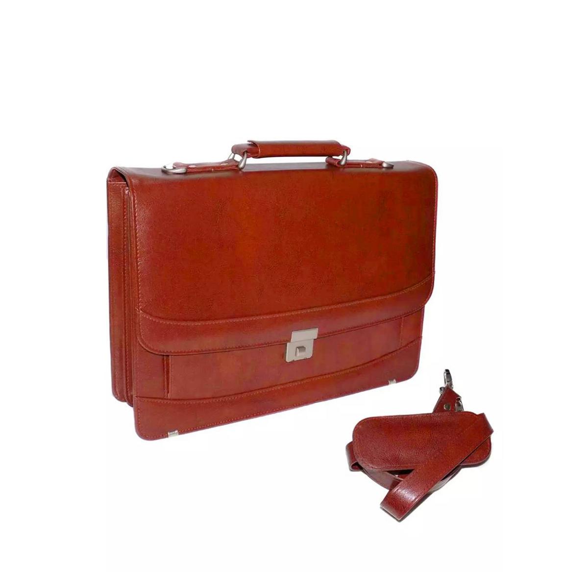Classy  Leather Laptop Bag Brown and Black Attache Case Mens Leather Briefcase with Safe Lock for Office File Bag For Men