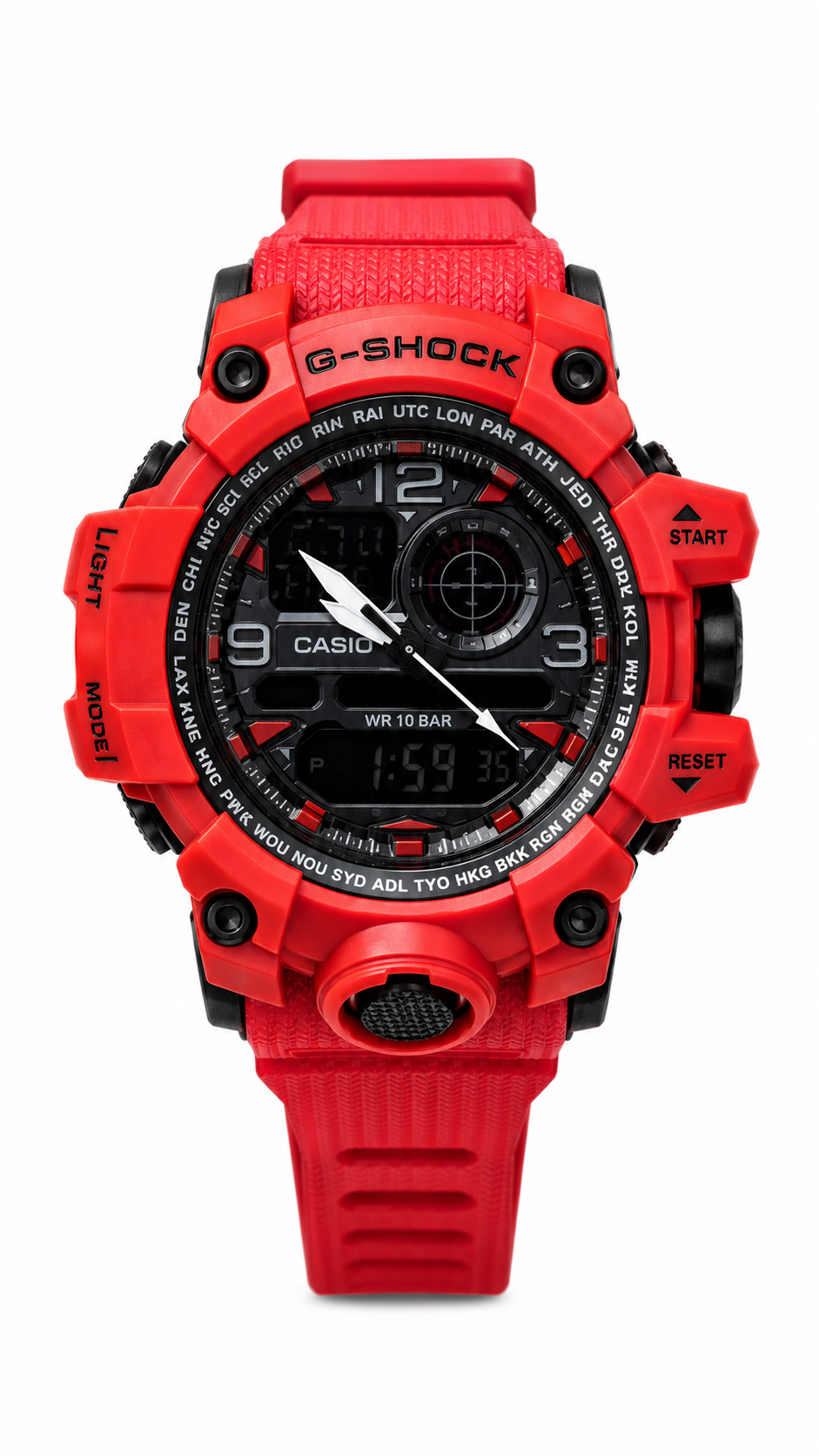 Men’s Sports Watch – Analog Digital Dual Display – Shock Resistant Military Outdoor Wrist Watch