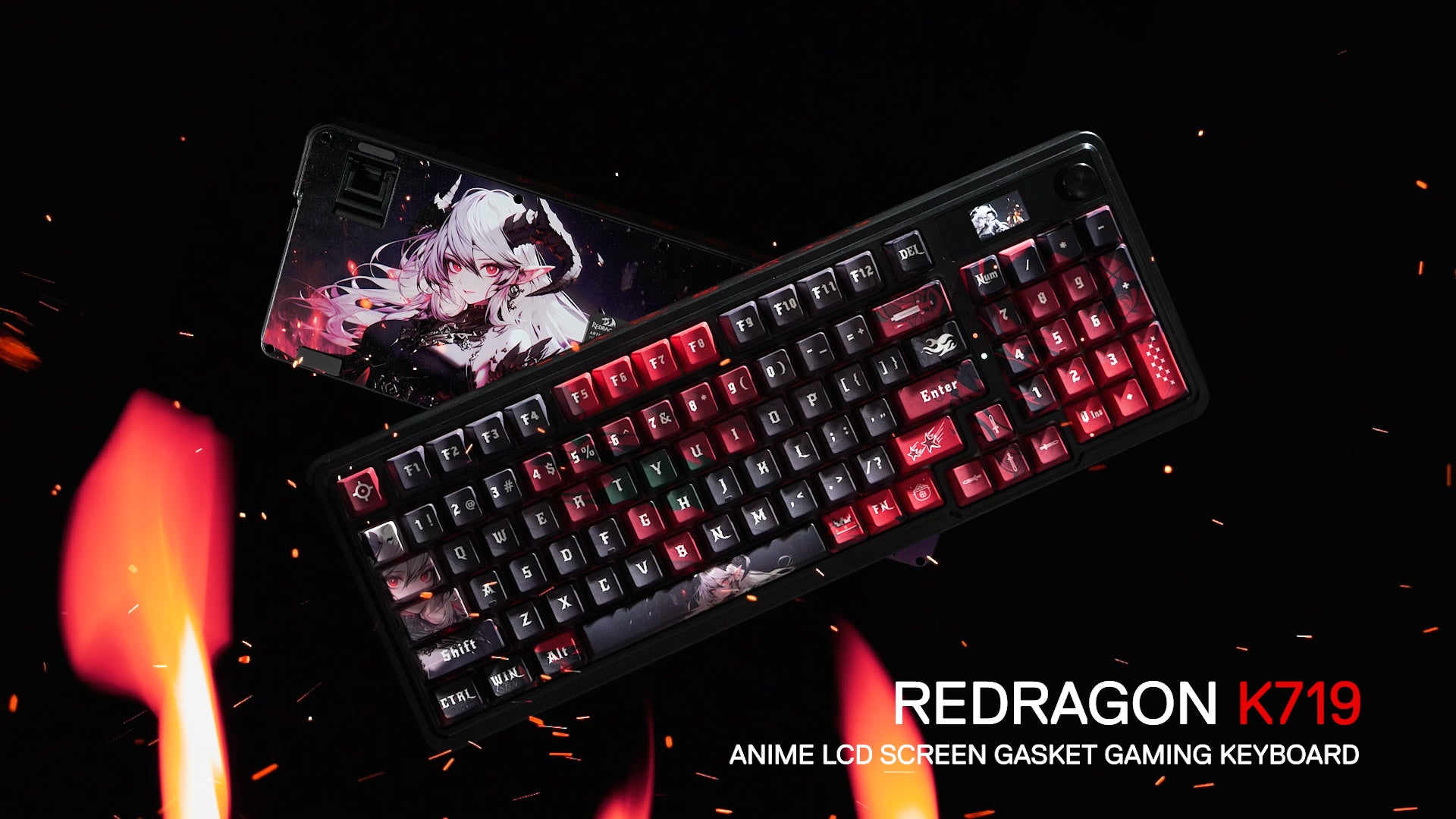 Redragon ARTEMIS K719 PRO Anime Wireless Gasket Gaming Keyboard with Hype Screen & Knob, 95 Keys Mechanical Keyboard with Custom Linear Switch 16 758640aa4473797db78f3cbf2f728fa0