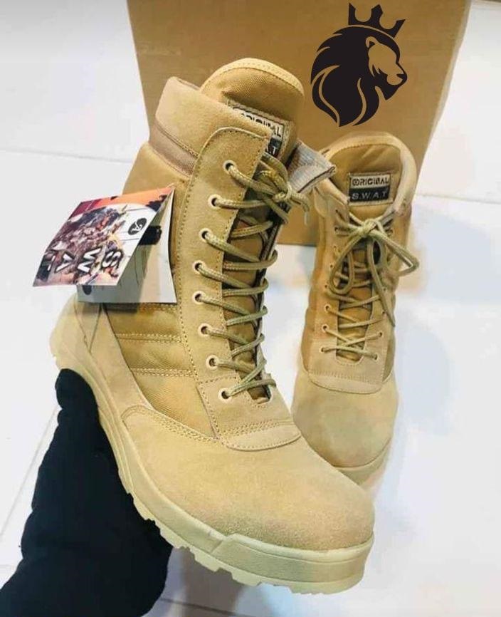 Brown Army Walking Army Boots For Men
