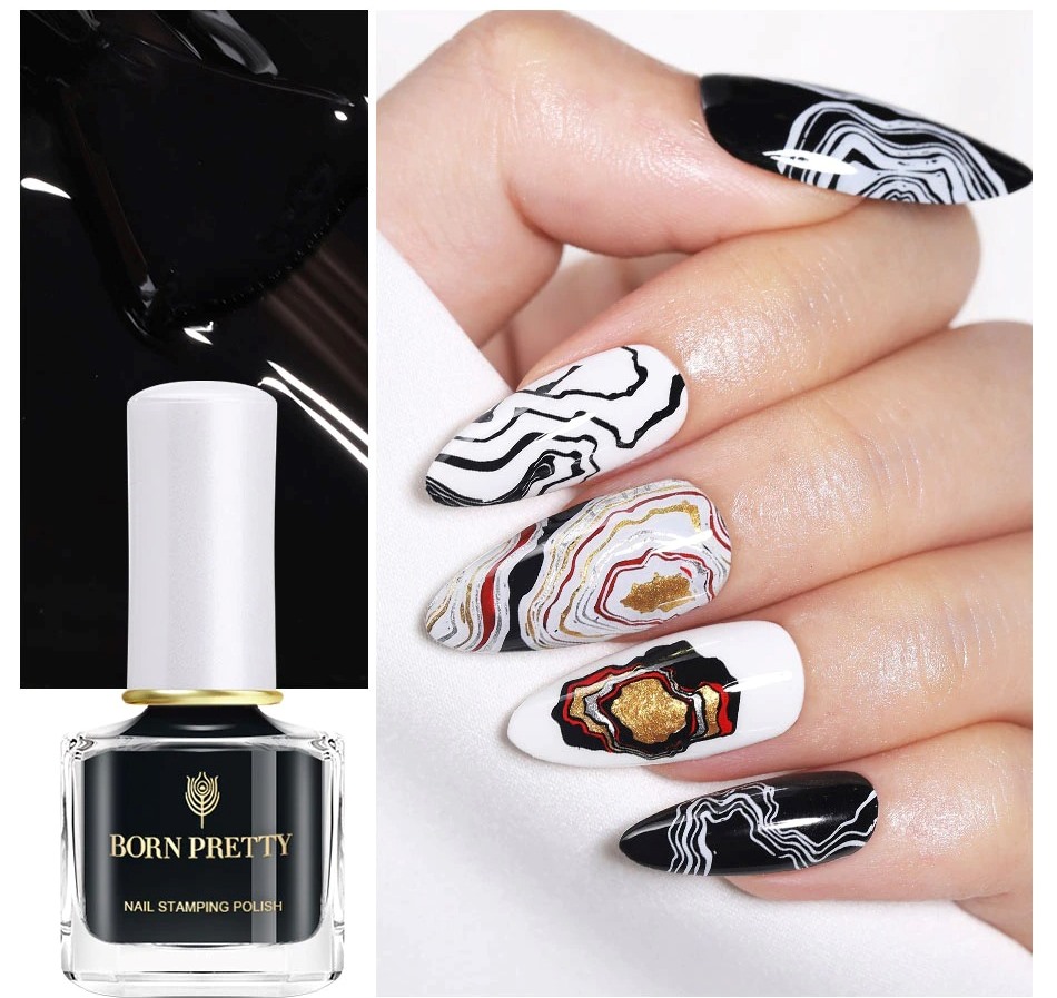 BORN PRETTY 7ml Nail Stamping Polish Black Color Nail Art Varnish for  Manicure Design Printing Painting Nails Tools: Buy Online at Best Prices in  Pakistan | Daraz.pk