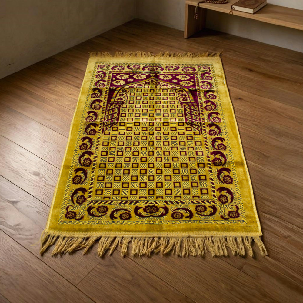 Traditional Turkish Style Prayer Rug  Jai Namaz  Janamaz Prayer Mat For Teens and Adults