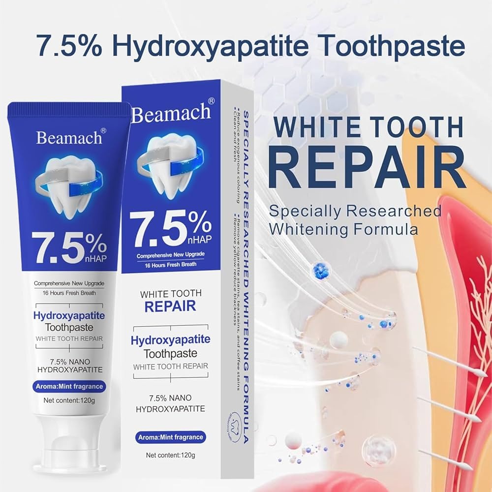 7.5% Hydroxyapatite Toothpaste 80g | Sensitive Teeth Toothpaste | Enamel Care & Fresh Mint | Daily Oral Care