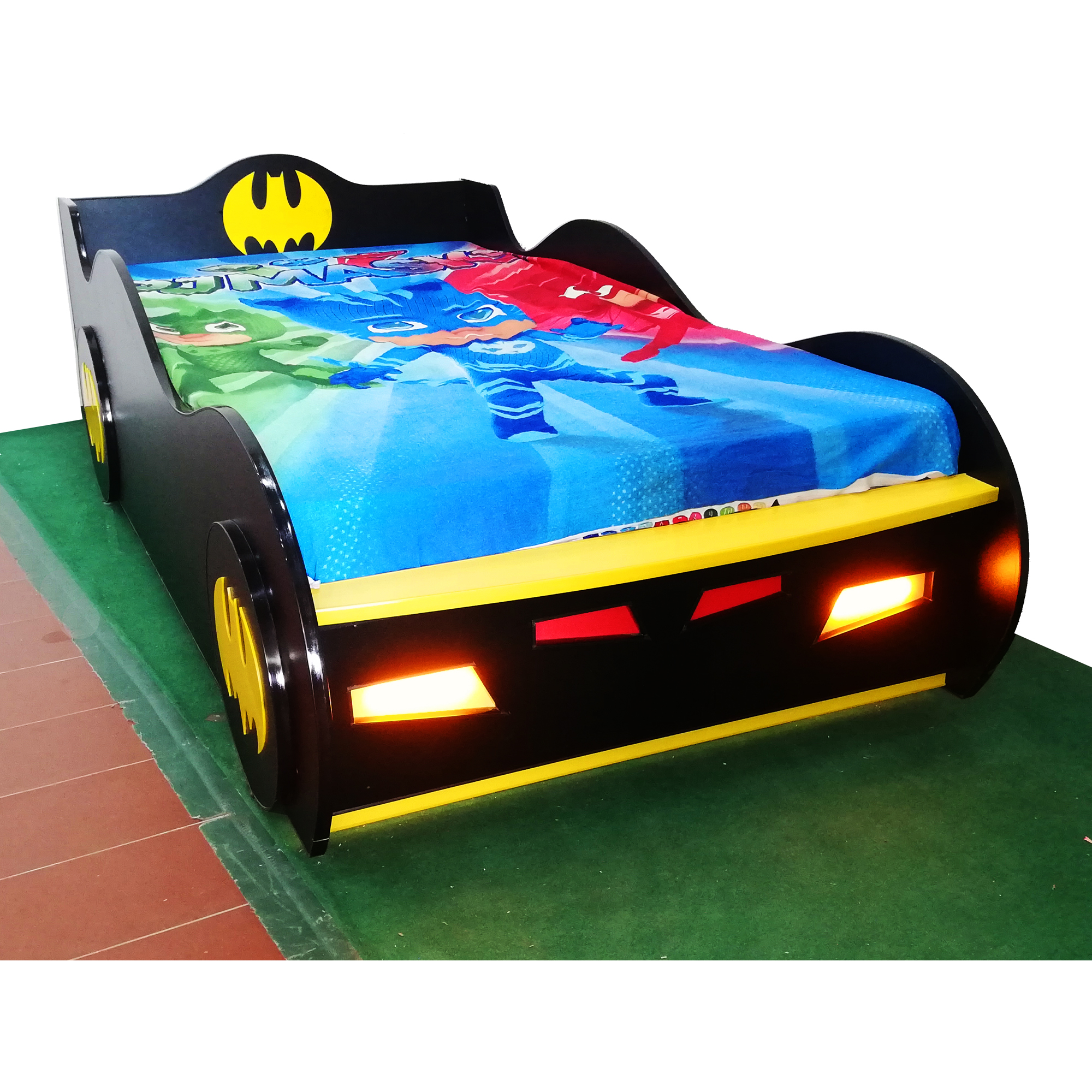Furnishoo Batman Car Bed Sale in Pakistan - Kids Car Bed - Black Car Bed With Lights