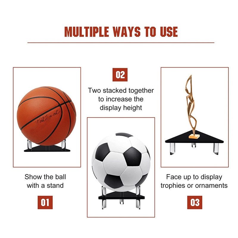 1pc Acrylic Sports Ball Rack Display Holder Equipment For Basketball