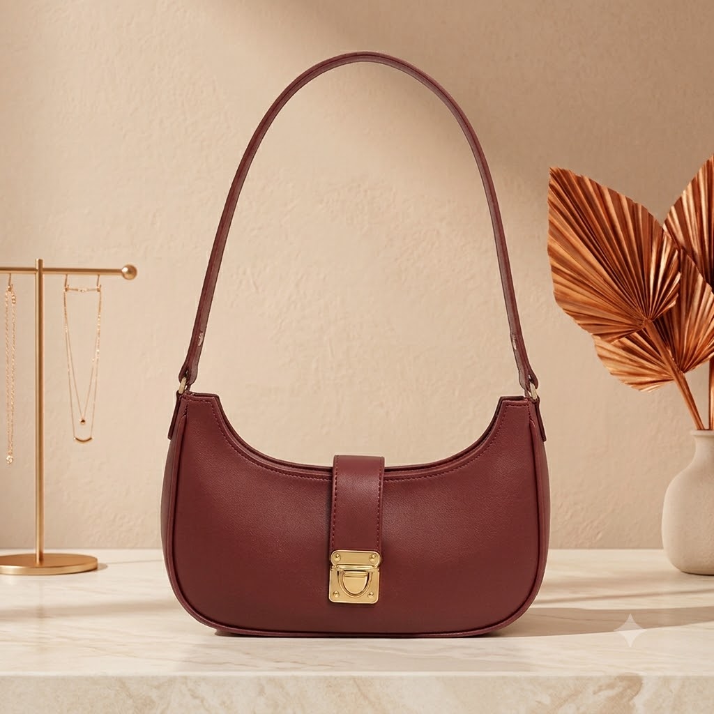 Luxury Crescent Half-Moon Shoulder Bag – Premium Minimalist Underarm Crossbody Bag for Women