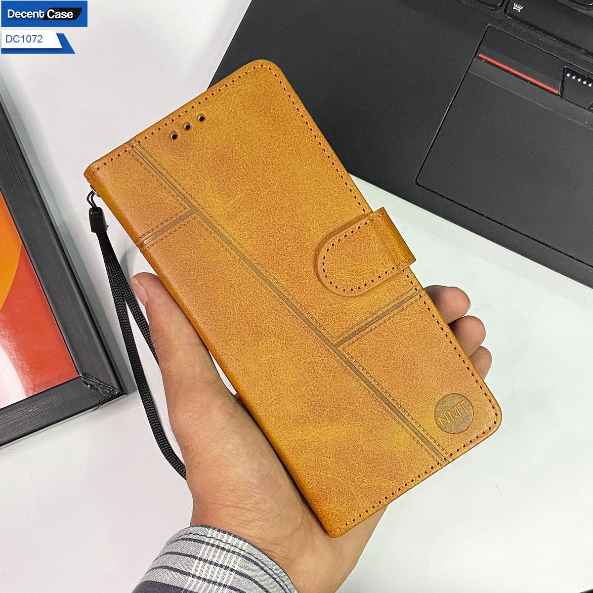 Oppo A6s Pro Book Cover - Dark Brown - Premium Leather Megantic Book Covers With Card Holding Option & Cash