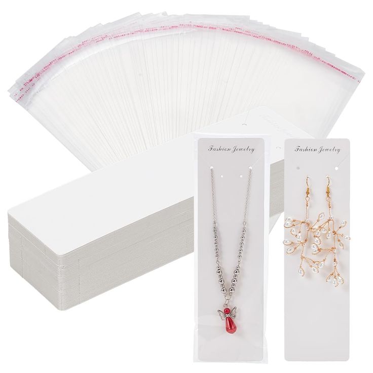 10pcs Necklace Display Cards with 10pcs Clear Polybags – Kraft Jewelry Holder Cards for Necklaces, Pendants & Chains necklace display cards  jewelry packaging  necklace holder cards  kraft necklace cards  clear polybags for jewelry  jewelry display suppli