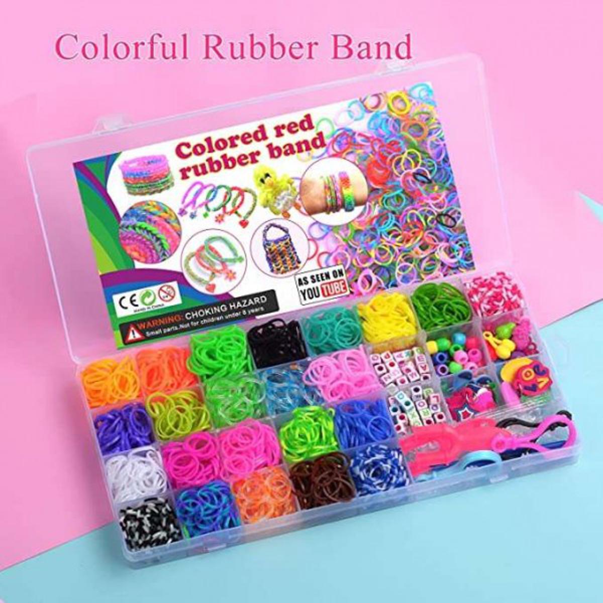 Toys & Hobbies Hot Sell 2023 Kid's DIY Loom Rubber Bands box Loom Bands For Kid Girl gift Item With Tools, Charmes & S-clips by MO MART