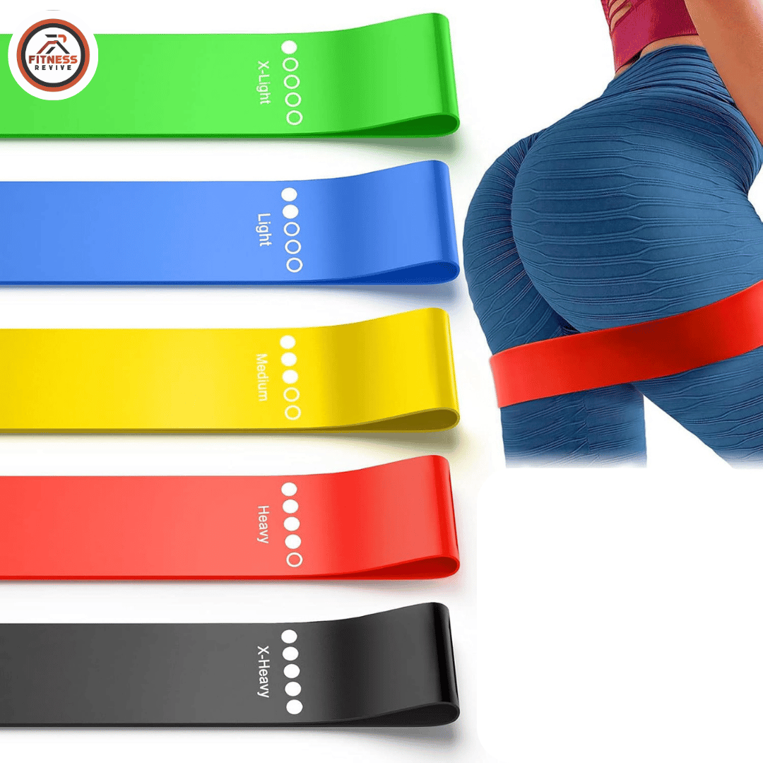 Resistance Loop Band Pack of 5 – Elastic Workout Bands for Strength Training, Weight Loss, Yoga, Pilates & Home Fitness | Beginner to Advanced | Mini Exercise Bands