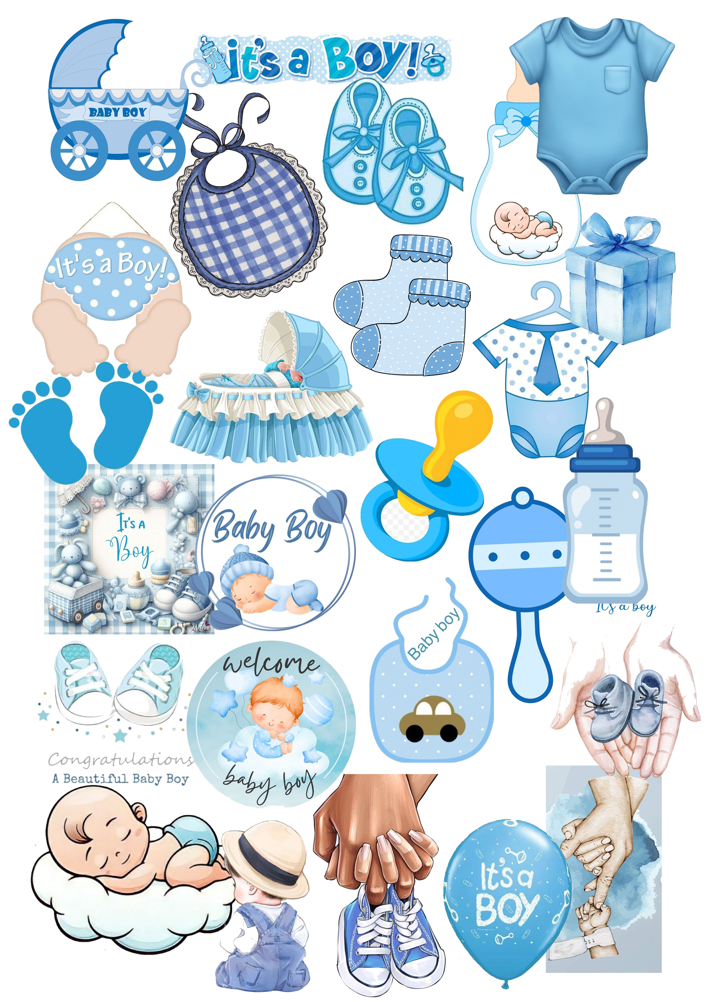Pack Of 27 Sticker Baby Boy Sticker New Baby Born  sticker Baby Boy sticker pack  Aesthetic Sticker Its A Boy Sticker - Sticker for Laptop & Mobile 2 Inch x 3 Inch each Sticker Size Boys sticker Upcoming Baby  Sticker  Baby Boy Gift  Sticker