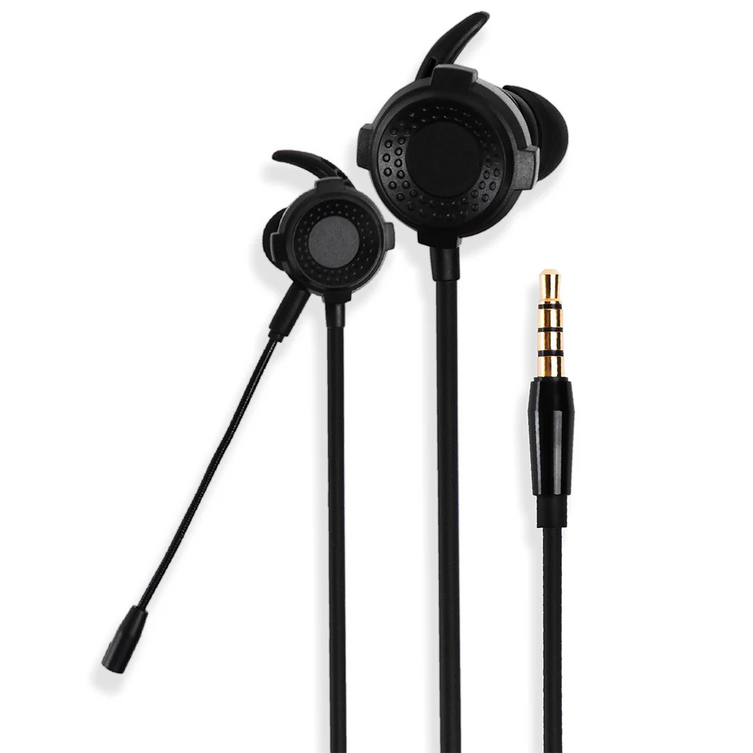 Gaming Handsfree with Dual & Detachable Mic | Wired Noise-Canceling In-Ear Gaming Earphones & Wired Gaming Earbuds | Gaming Headset & Headphones for Mobile, PC, PS4/PS5, Xbox, Switch | 3.5mm, Type-C, Lightning | Best for PUBG, COD, Free Fire, Fortnite