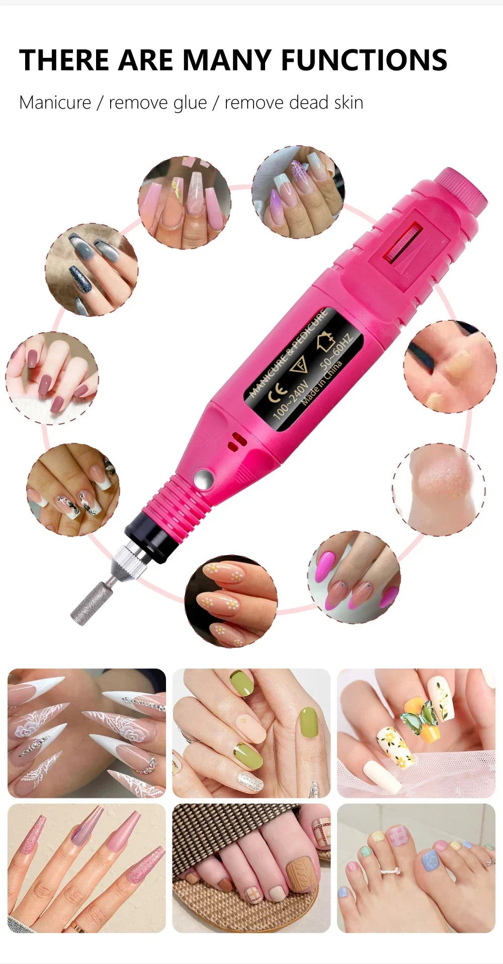 TYMO Strong Electric Nail Sander Nail Drill Machine Grinding Equipment Milling Cutter For Manicure Pedicure Polishing Tools
