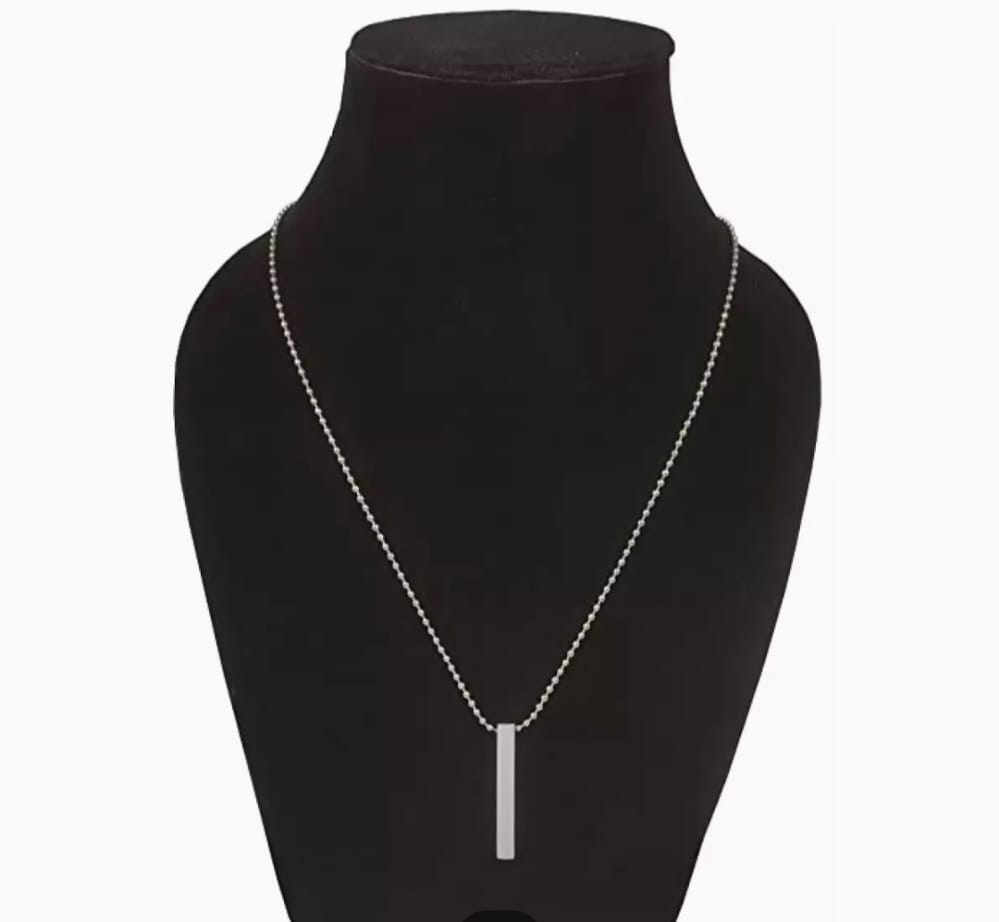 Pure Stainless Steel Vertical Bar Necklace/Locket/Chain for Girls/Women