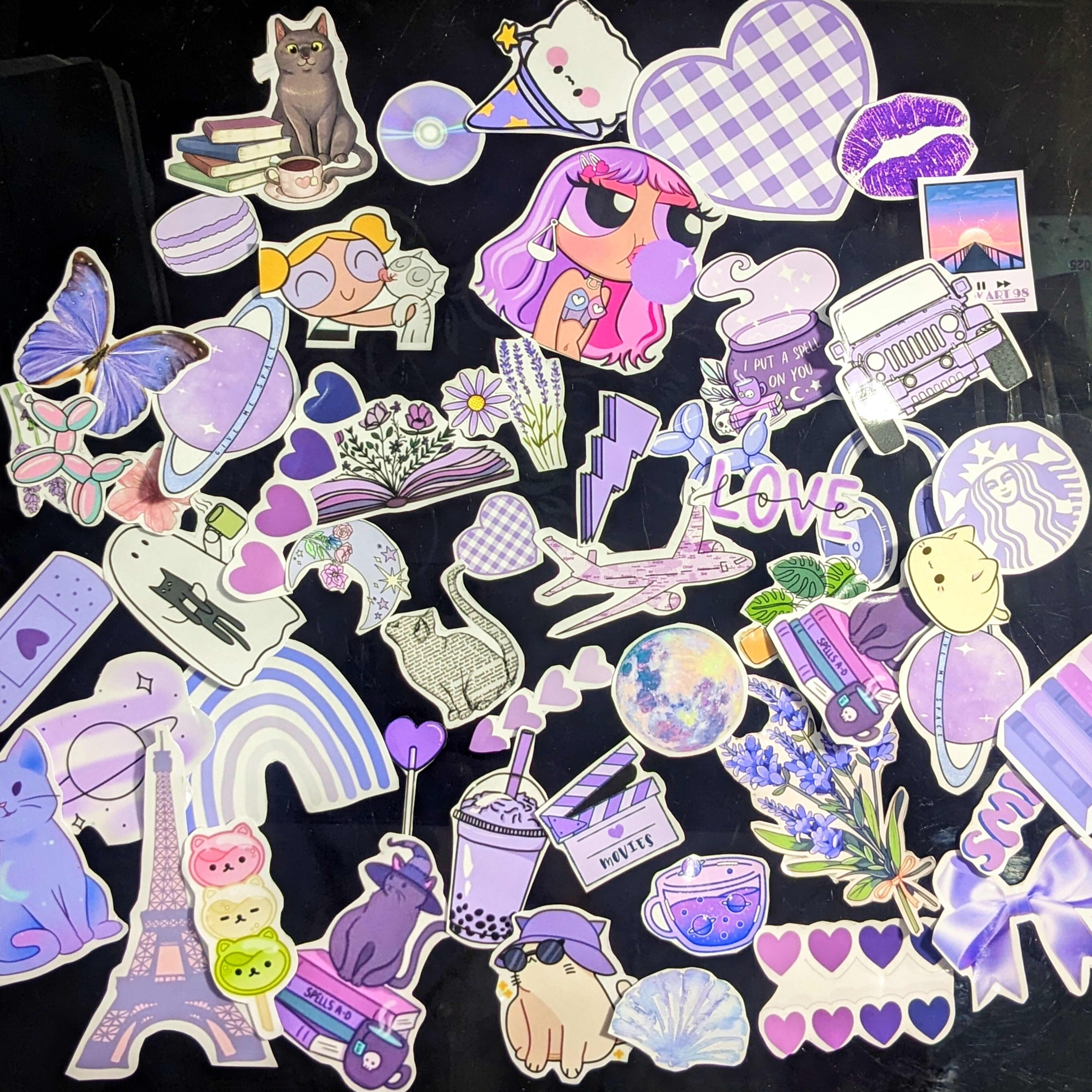 Purple Aesthetic Stickers - Sticker for Notebook - Pack of (10/30/50 Pack) - Express Yourself Creatively