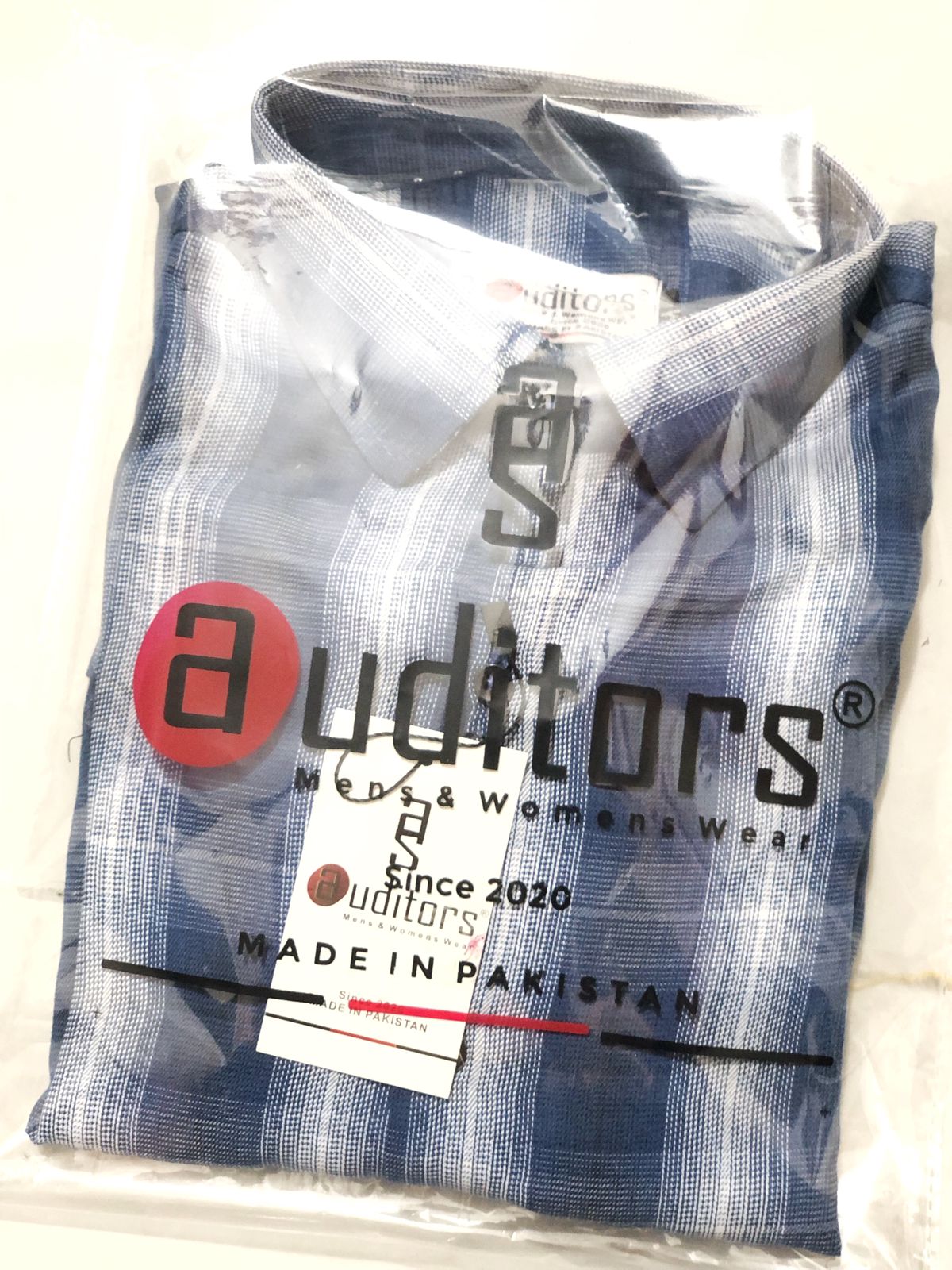 Auditors®️ Mens Semi-Formal Cotton Check Shirt Blue Colour 100% Pure Cotton Fabric For Year-Round - Code AMS-220
