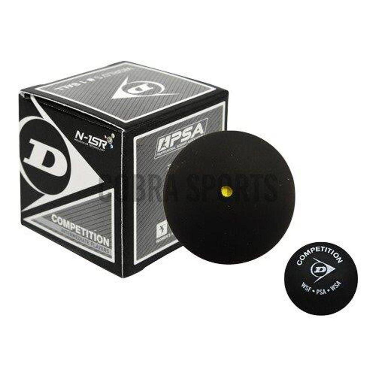 DUNLOP Competition (Single Yellow Dot Squash Ball)
