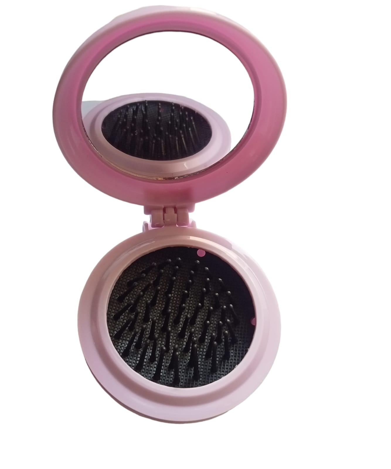 Folding Mirror with Comb Portable Pocket Small Travel Hair Brush
