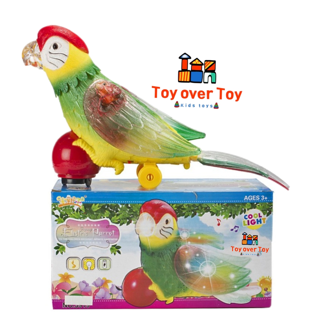 Parrot Model Toy Colorful Lighting and Dynamic Music Original Vocal Battery Operated