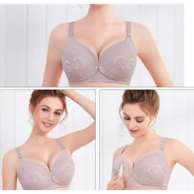 Maternity Button Bra Front open Cup For Women with Floral & Random Design  Baby breastfeeding Bra For Girls