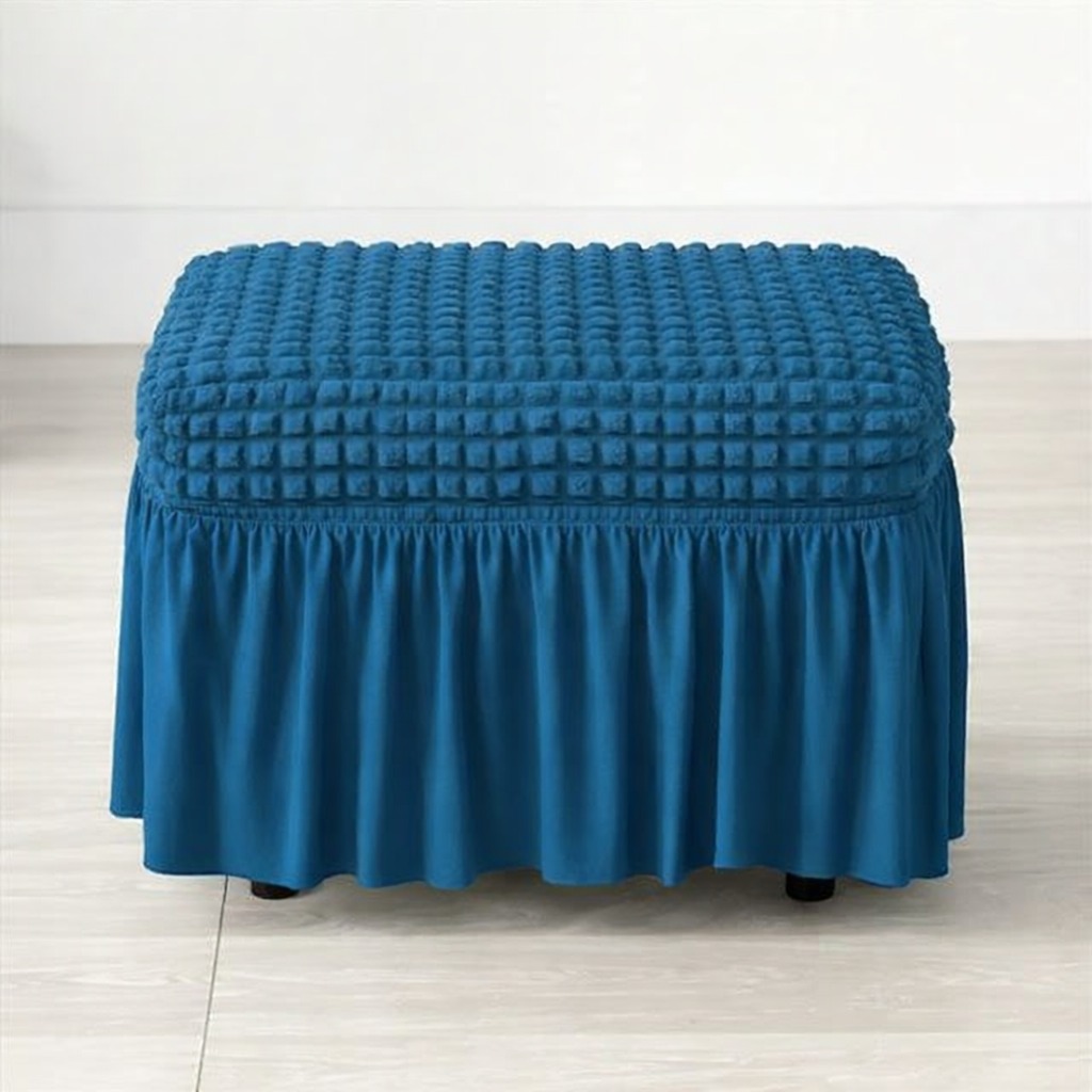 Bubble Footstool Skirt Cover/Durable Stretch Ottoman Cover/Non Slip Footrest Slipcover for Living Room/Stool Cover
