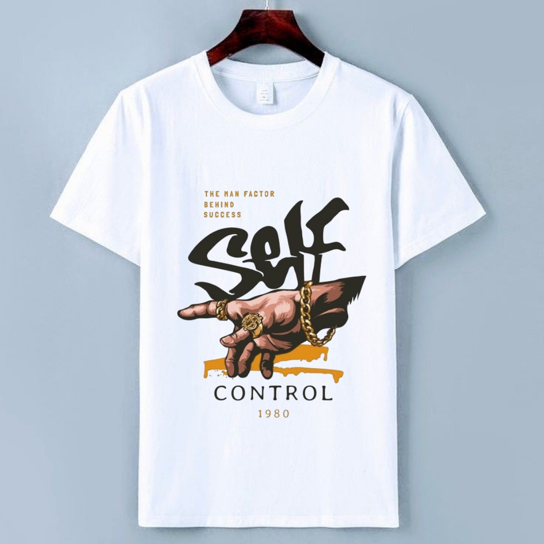 Self Control Printed T shirts For Men/Boys Summer Collection