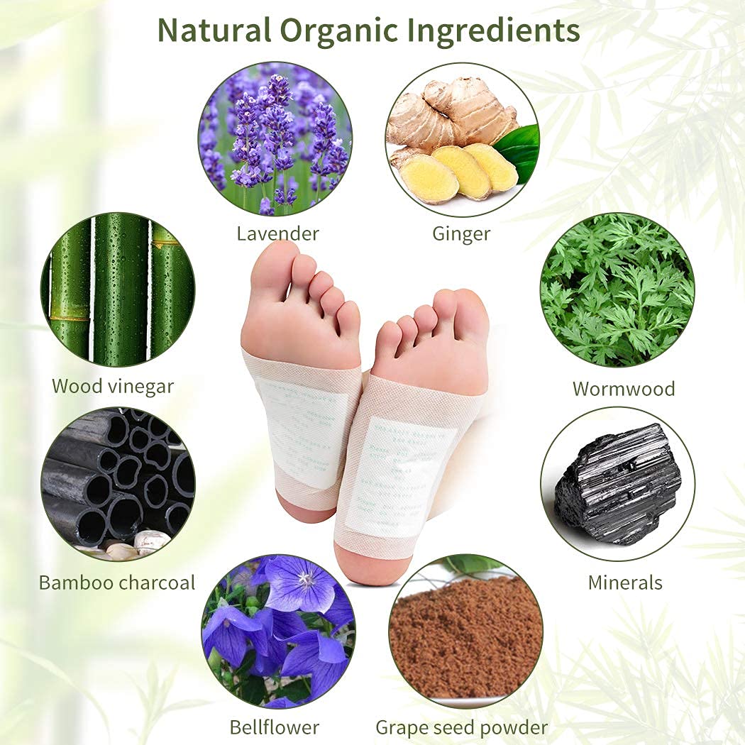KINOKI Men & Women Natural Cleansing 10 Pcs Organic Weight Loss Detox Foot Patches Medicine Unwanted Toxins Remover Fatigue Leg Shaper Adhesive Pads for Foot Care, Sleeping