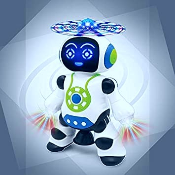 Fun Blast Dancing Robot With Music, Robot For Kids With 3D Flashing Lights, 360 Degree Rotation Toy Robot For Kids - Plastic