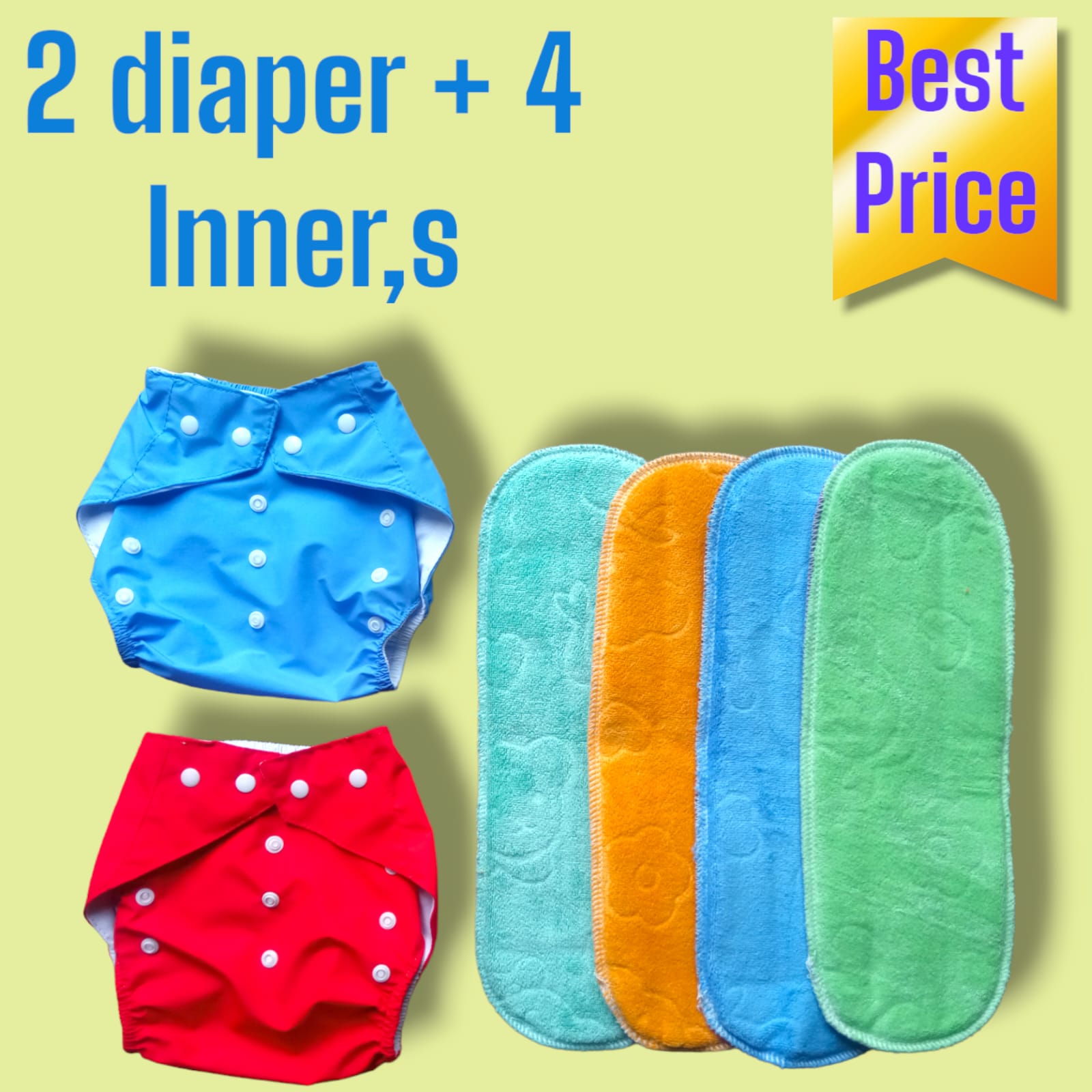 Washable Cloth Diapers for (0 m- 1 yr) & (1yr-3yr) with inner