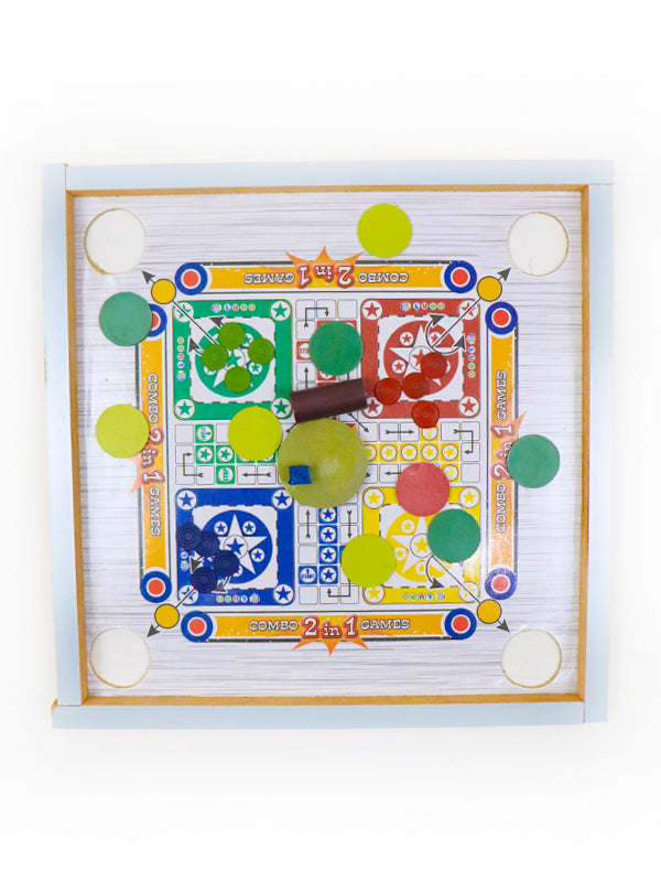 Cut Price 2 in 1 LUDO + Carrom Board 12" x 12" Daraz.pk