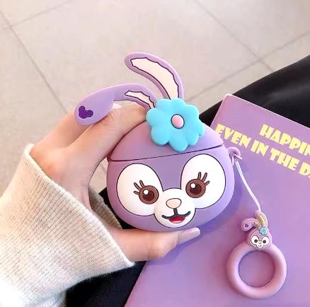 Cute Character 3D Silicone Protective Case Compatible for 𐤠irpods Pro 1 & 2 Case With Hook 𐤠irpods Protective Cover
