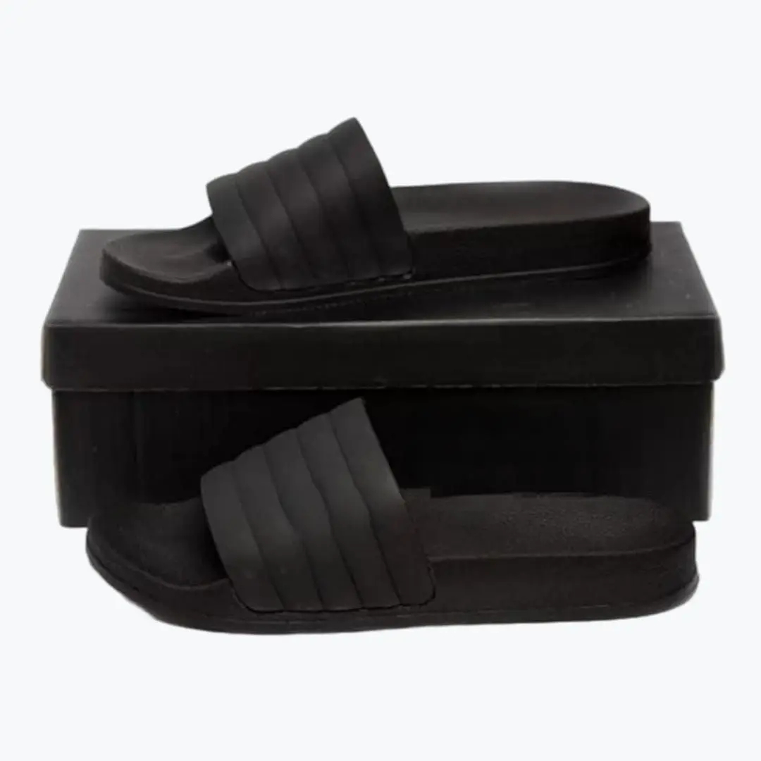 Slippers for Boys Summer High Quality Non-Slip PU Rubber New Arrival Lightweight Comfortable Beach Sandals Indoor & Outdoor Use Available in Black Color