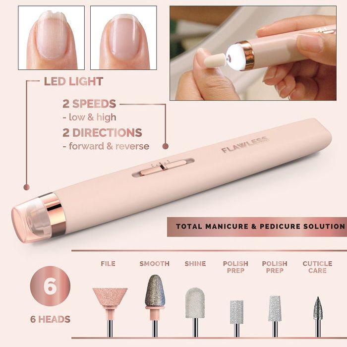 Electric Nail Drill with Lamp, USB Manicure Pen Sander Polisher With 5Pcs Changeable Drills And Sand Bands for Exfoliating, Polishing, Nail Removing, Acrylic Nail Tools