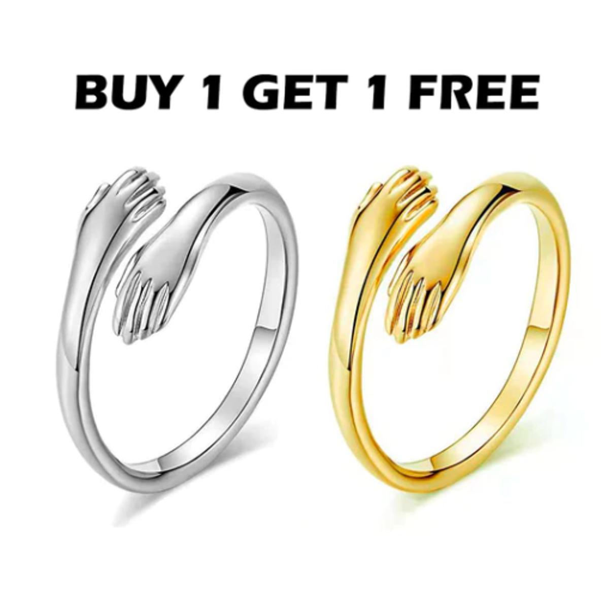 Loving Couple Hug Rings- Adjustable Retro Hug Style Ring for Men and Women- Buy 1 Get 1 Free