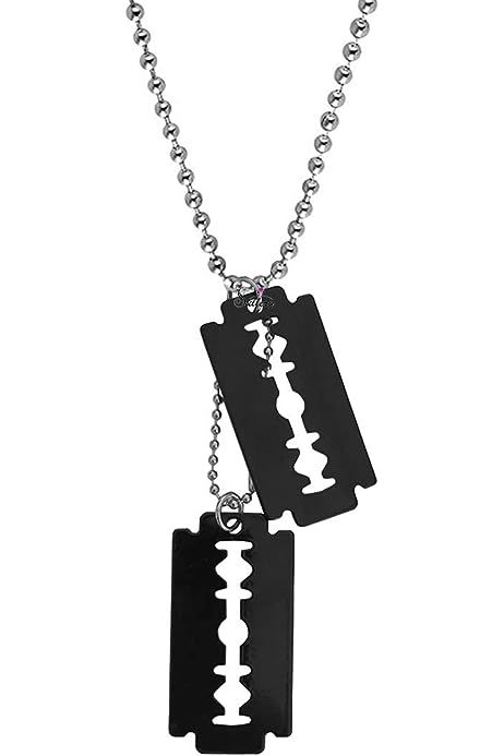Men Favorite Stainless Steel Razor Blade Pendant Fashion Ball Chain Necklace Hot Silver Blade Long Chain Necklace