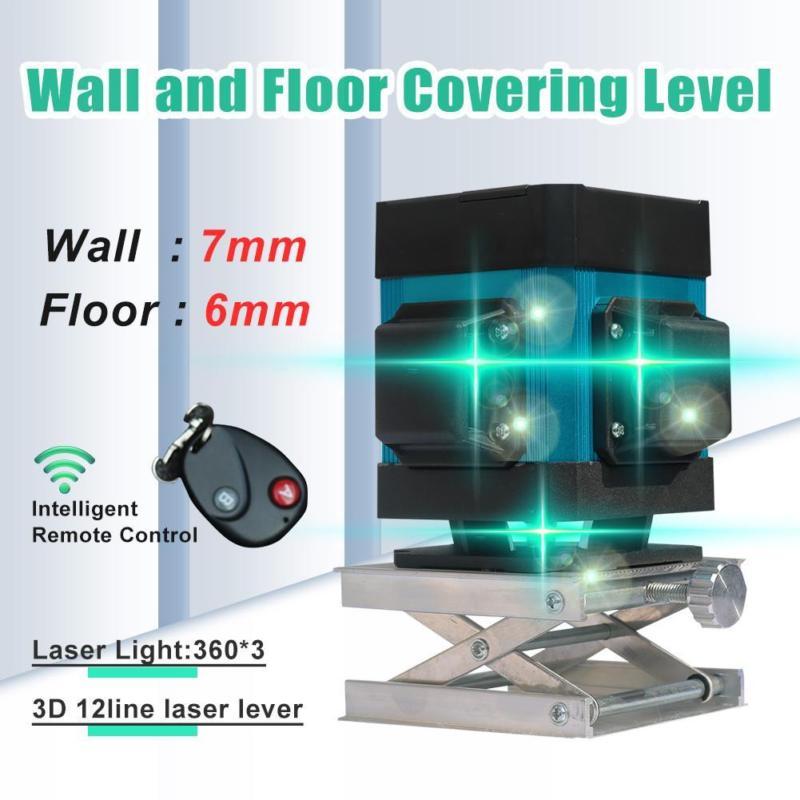 3d Laser Level 12 Line Green Light Affixing Level Floor Tile