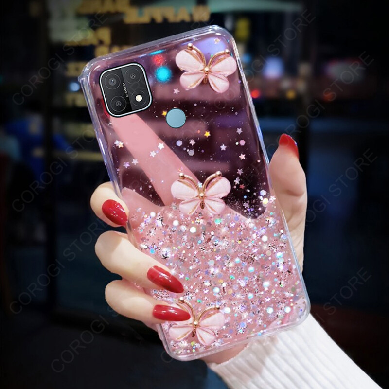 oppo a15s cover glitter