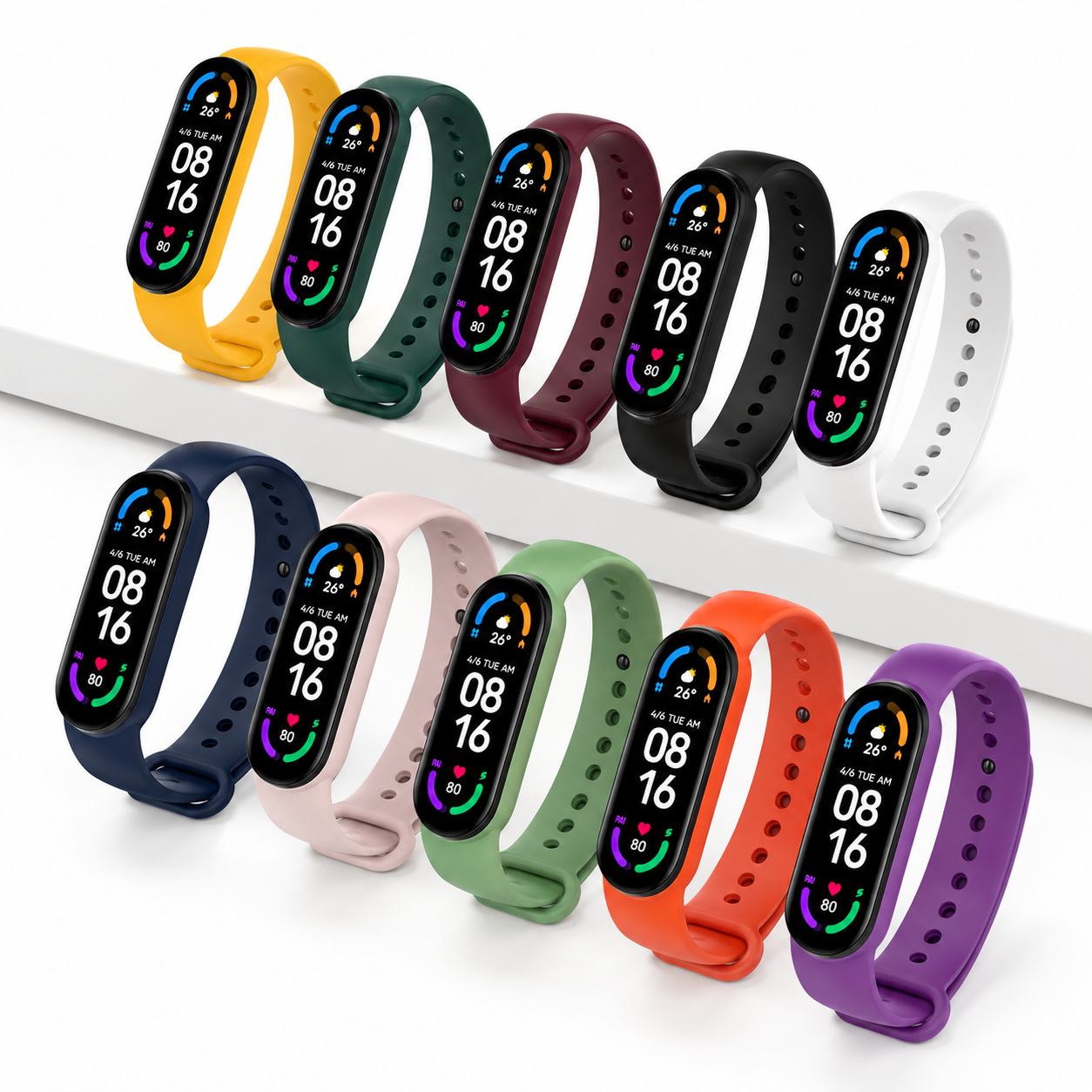 Xiaomi Mi Band 5/6/7 Watch Straps | Soft Silicone Watch Strap Replacement | Mi Band Straps for Boys & Girls | Durable Xiaomi Watch Band Accessories